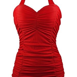 50s style halter one-piece